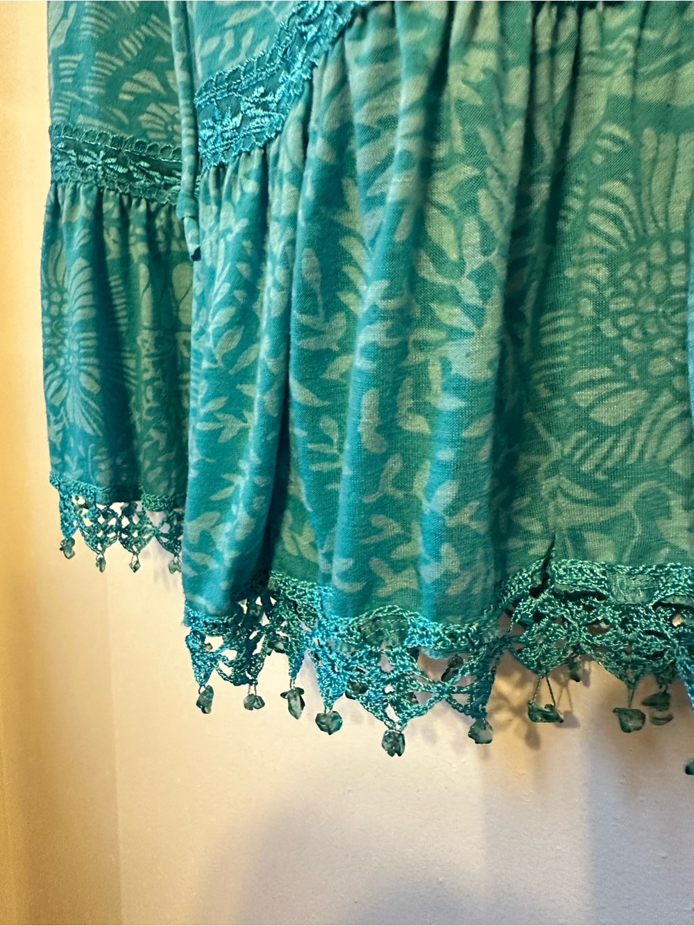 Y2K grass collection Teal Floral Lace-Back Sundress - Picture 3 of 8